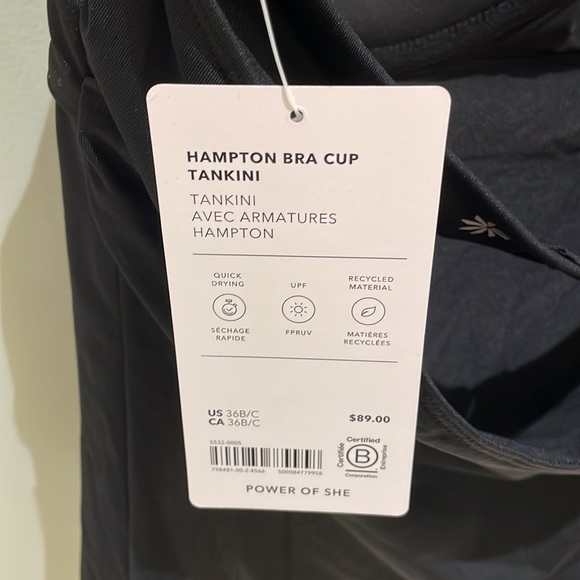 Athleta Hampton bra cup tankini NWT - Picture 3 of 3